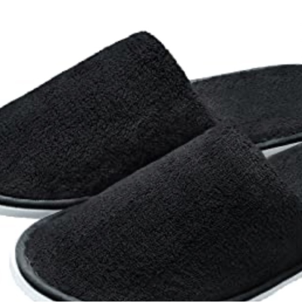 Black Closed Toe Travel Slippers